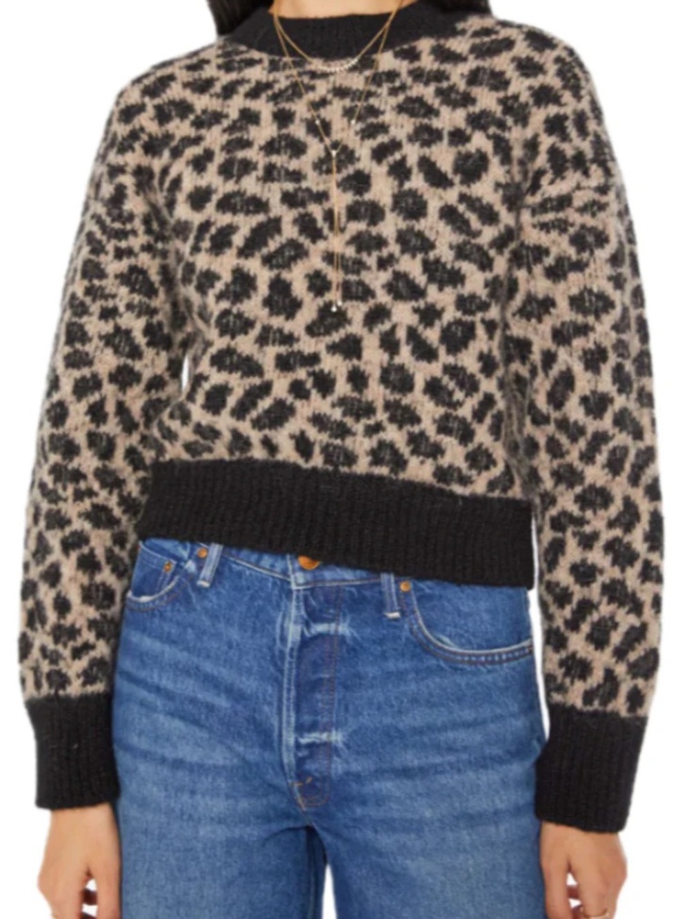 MOTHER - THE ITSY CROP JUMPER IN SPOTTED AT THE FRONT ROW